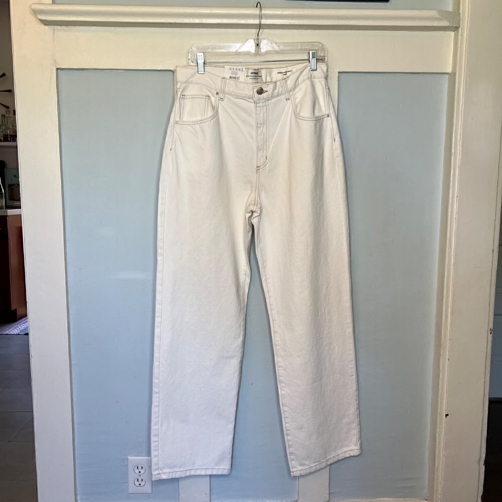 NWT Cotton On White Jeans Loose Straight Sz 8 #1
